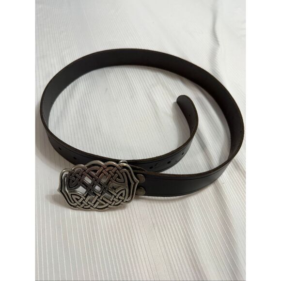 Miss Me Celtic Knot Black Leather Belt Size S/M/L See Measurements main image 4